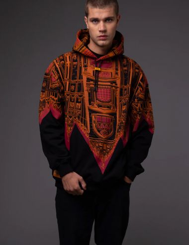 Dolly Noire BENCH MILANO HOODIE black/orange