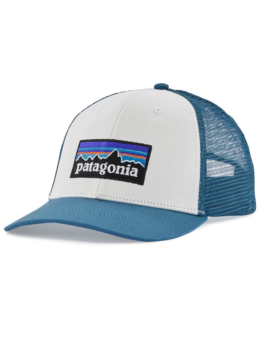 Patagonia P-6 LOGO TRUCKER HAT white/wavy blue