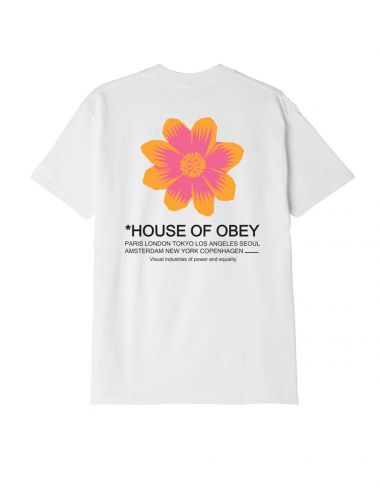 Obey HOUSE OF OBEY FLOWER T-SHIRT white