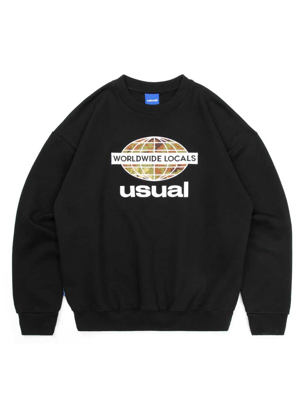Usual WORLDWIDE LOCALS CREWNECK black Usual WORLDWIDE LOCALS CREWNECK black