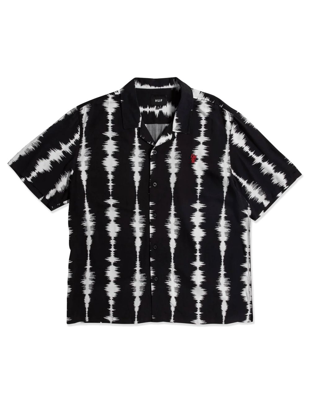 Huf SEISMOGRAM S/S RESORT SHIRT black Huf SEISMOGRAM S/S RESORT SHIRT black