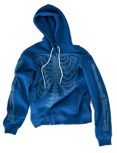 YOUTH ARCHIVES RAVE TILL THE GRAVE HOODIE blue