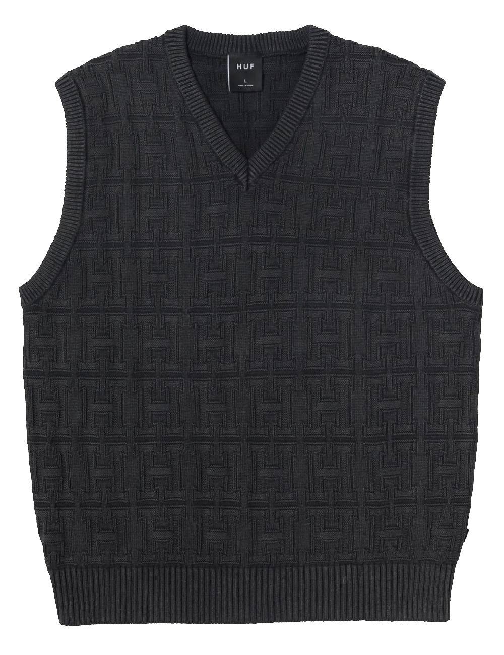 Huf INTERLACED JACQUARD OVERDYED VEST black