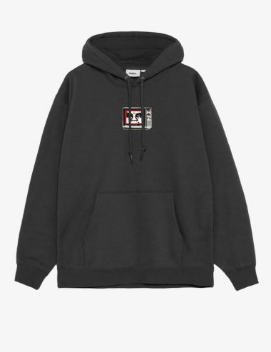 OBEY TV FLEECE HOODIE BLACK