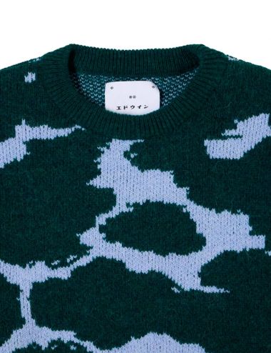 Edwin W' GILL SWEATER light blue/green