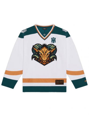 Dolly Noire GOAT HOCKEY CREWNECK white