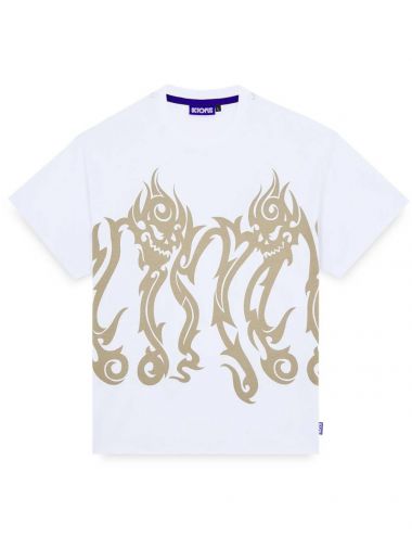 Octopus OCTOPUS TRIBAL SKULL T-SHIRT white
