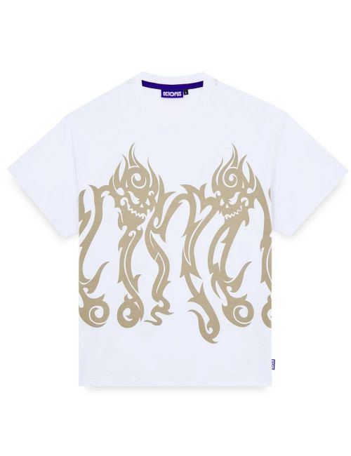 Octopus OCTOPUS TRIBAL SKULL T-SHIRT white