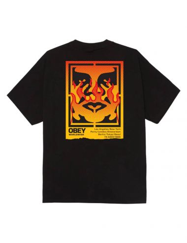 Obey OBEY ICON STENCIL FLAME T-SHIRT black