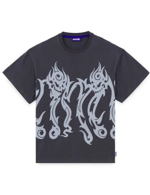 Octopus OCTOPUS TRIBAL SKULL T-SHIRT asphalt