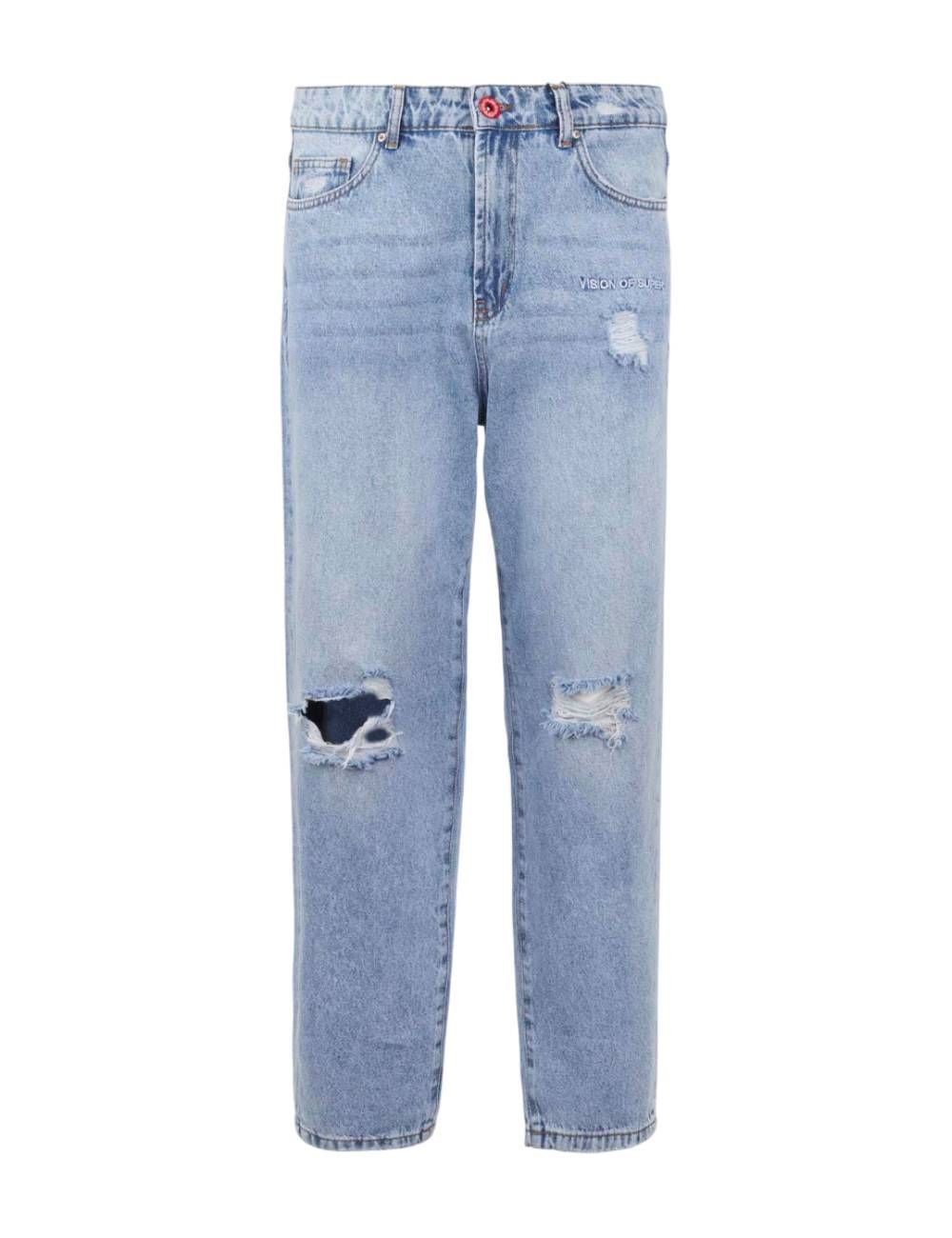 Vision Of Super DESTROIED BLUE DENIM blue denim