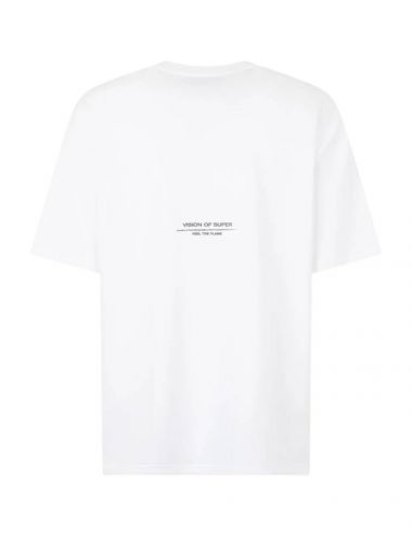 Vision Of Super EMBROIDERED FLAME TEE WHITE white