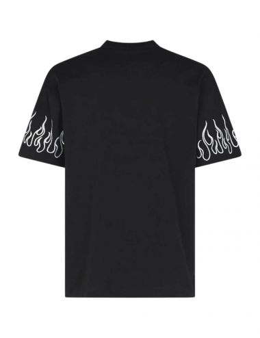 BLACK T-SHIRT BLACK FLAMES