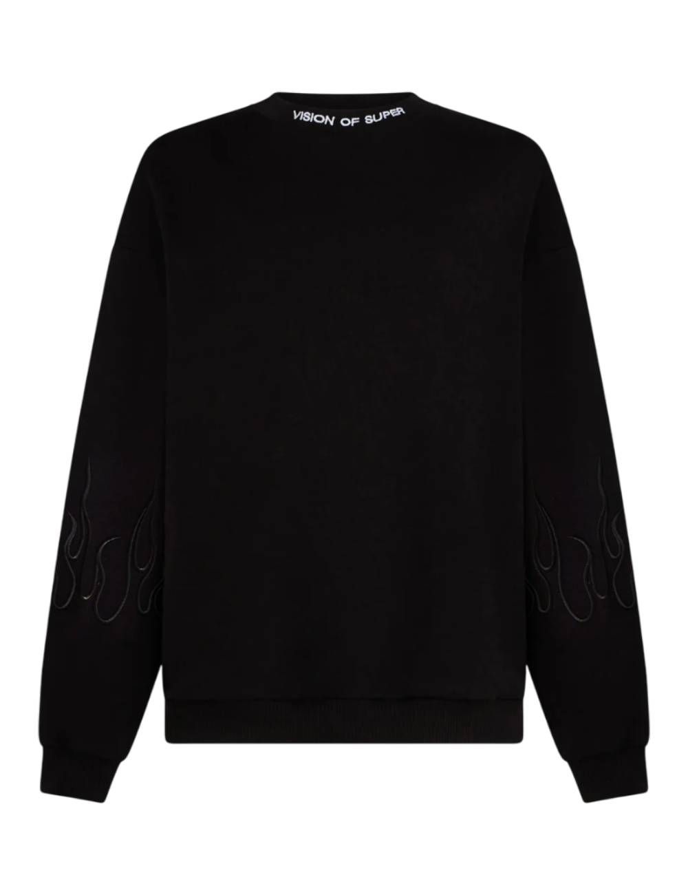 Vision Of Super CREWNECK BLACK FLAMES black