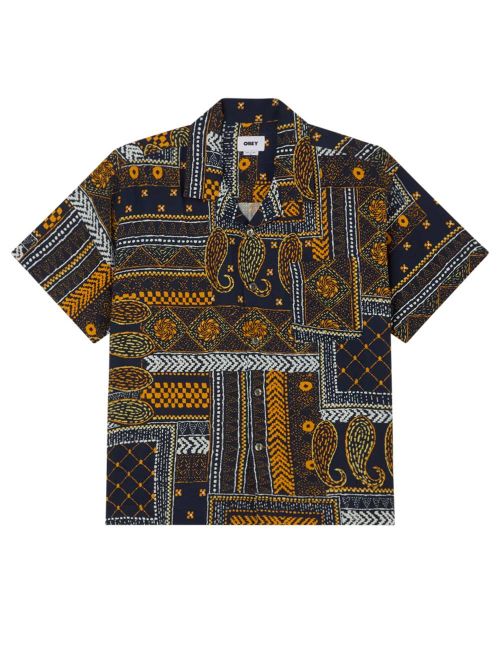 Obey ARCHIE WOVEN SHIRT navy