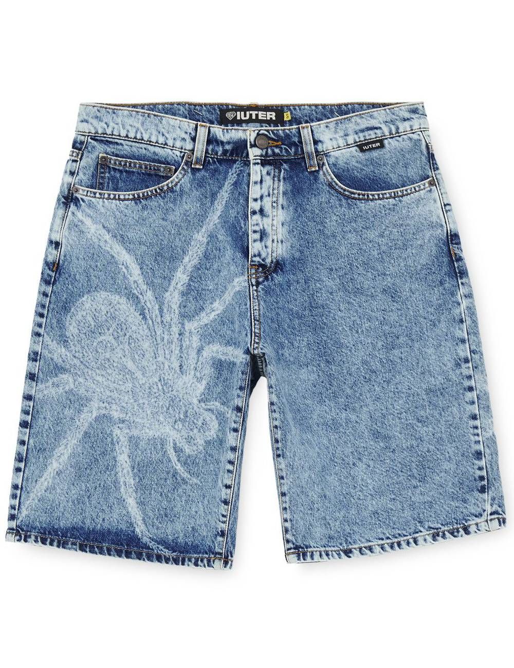 Iuter Spider Loose denim shorts black (black)