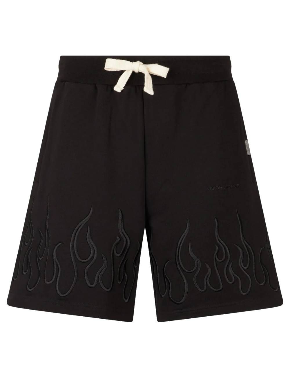 Vision Of Super SHORTS EMBROIDERED BLACK FLAMES black