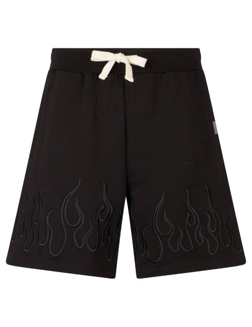 Vision Of Super SHORTS EMBROIDERED BLACK FLAMES black