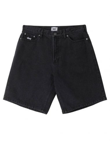 Obey BIGIG BAGGY DENIM SHORT faded black