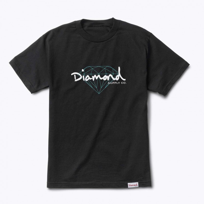 T-shirts Diamond supply Brilliant script tee E20DIABRSBLK T-shirts Diamond supply Brilliant script tee E20DIABRSBLK